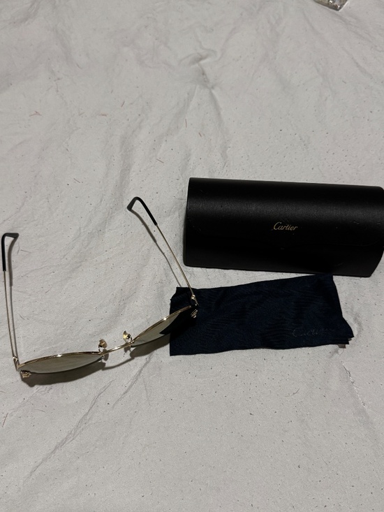 Vintage Cartier Gold Panthère Sunglasses 58X21X140 WW + Cartier Cleaning Kit main image 6